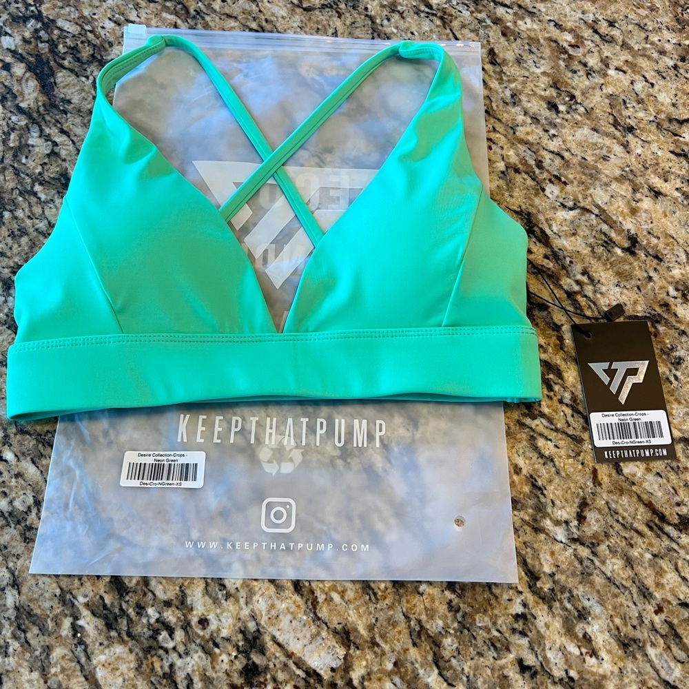 KEEPTHATPUMP DESIRE CROP - NEON GREEN - Picture 3 of 5